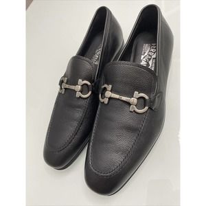 $640 Salvatore Ferragamo Mens FLORI 2 Gancini Horse Bit Loafers Fits A US 9
